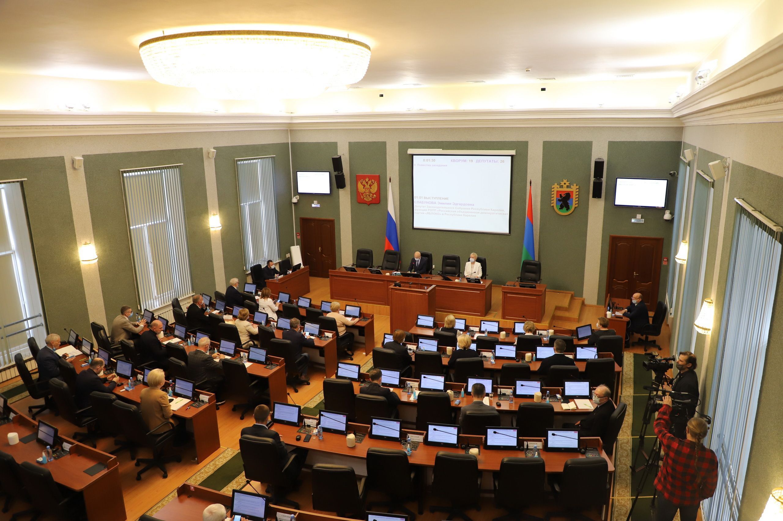 Ylimääräinen parlamentin istunto pidetään 28. heinäkuuta. Kuva: Karjalan lainsäädäntökokouksen lehdistöpalvelu