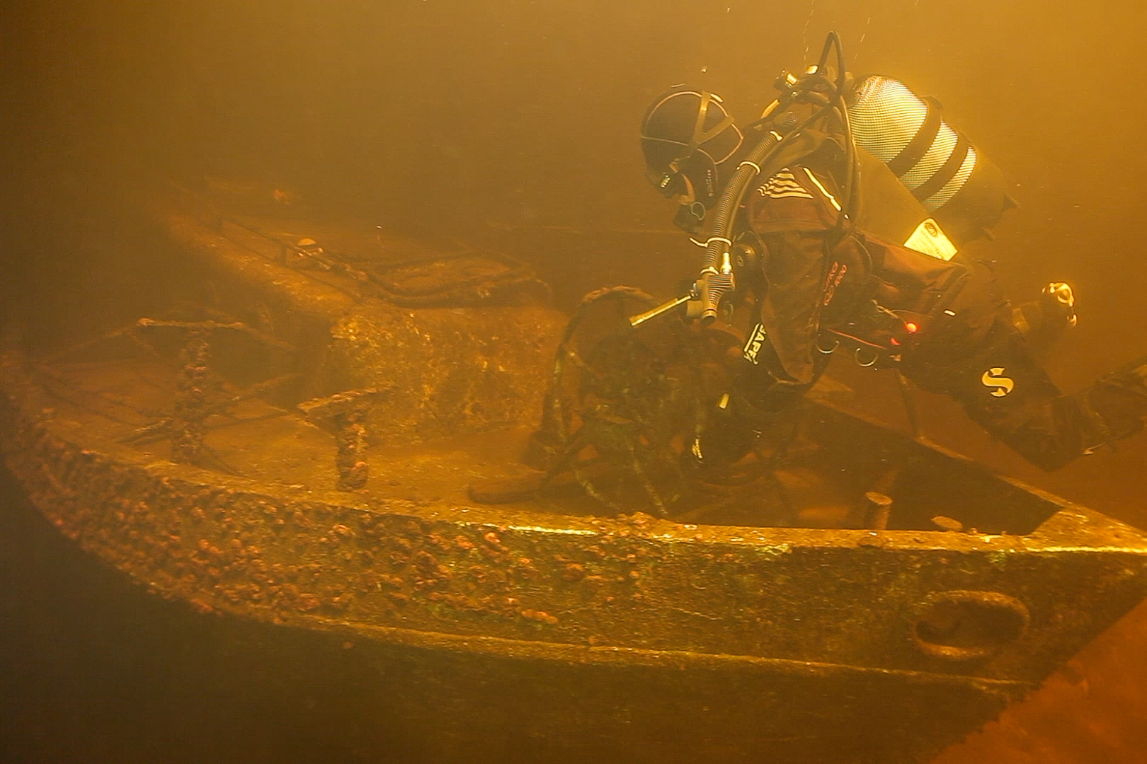Uponnut 20-metrinen matkustajalaiva on säilynyt hyvin Laatokan kylmässä vedessä. Kuva: 1xpedition-tutkimushankkeen arkisto