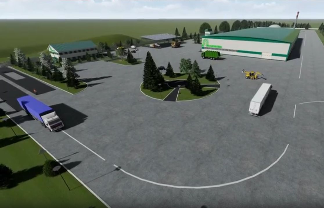 Mtse Invest Rus Oy on luonut 3D-mallin Äänisenrannan piiriin rakennettavasta ekoteknopuistosta. Kuva: Kuvakaappaus videosta