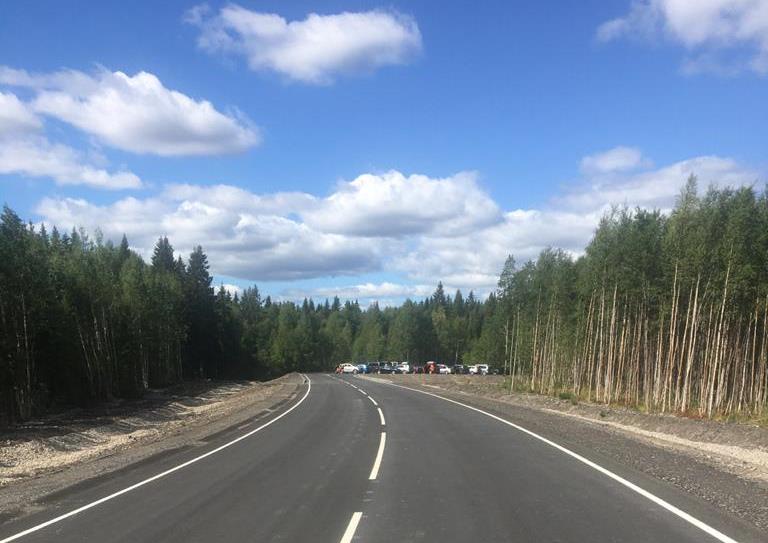 Belomorskin kalliopiirrosalueelle johtava tieosuus saatiin käyttöön kesällä. Kuva: Karjalan liikenneministeirö