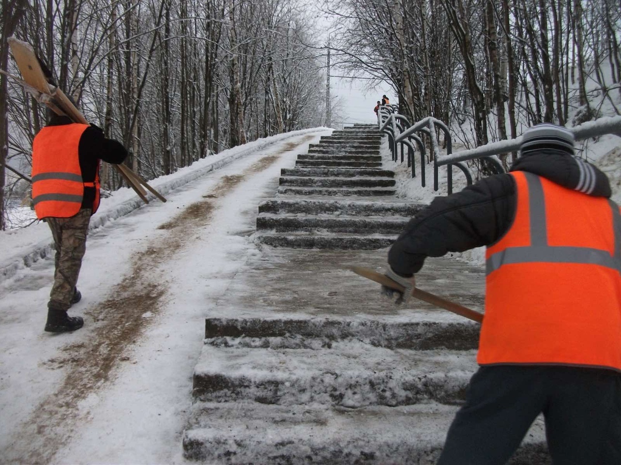 Tänä talvena teiden suolaamiseen käytetään kaliumkloridia. Kuva Petroskoin kaupunginhallituksen VKontakte-sivu